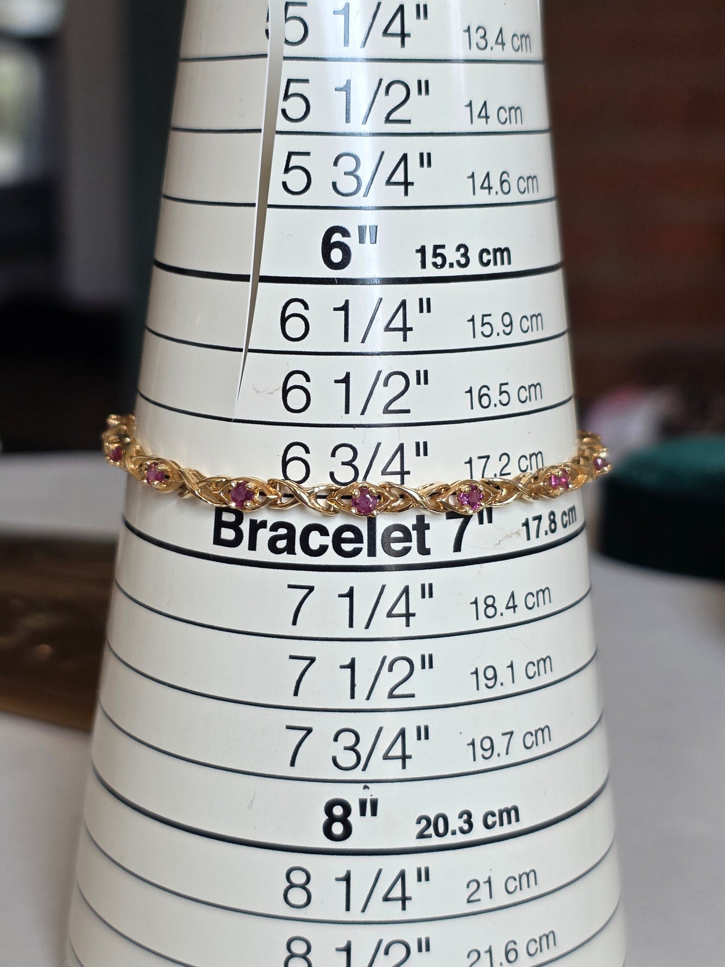 Beautiful 14k Gold 1.40tcw Ruby Tennis Bracelet 7" | July Birthstone