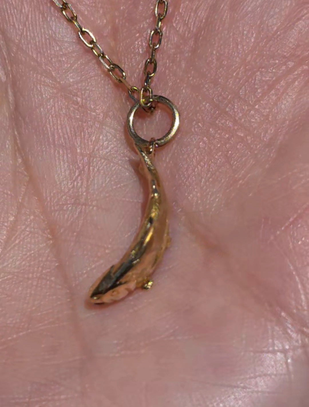 #9- 10k Gold 3D Solid Trout Fish Charm (NO CHAIN)