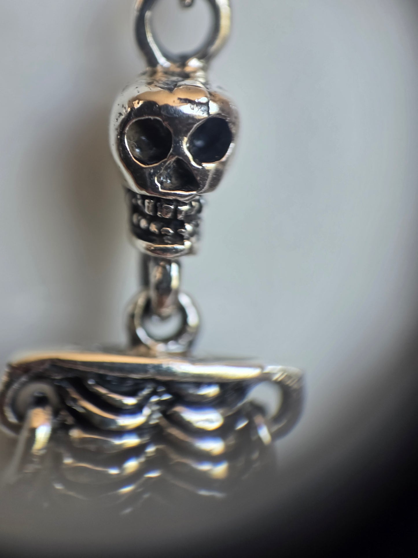 Cool Sterling Silver 3D Articulated Skeleton Dangle Statement Earrings