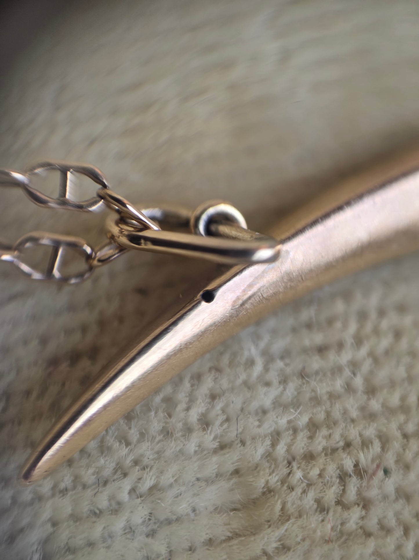 Beautiful Vintage 9k Gold Pearl & Gemstone Crescent Moon Pendant (NO CHAIN)