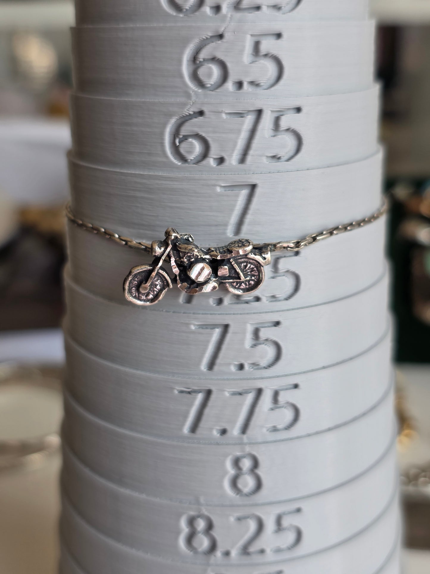 Vintage Sterling Silver Motorcycle Chain Bracelet 7"