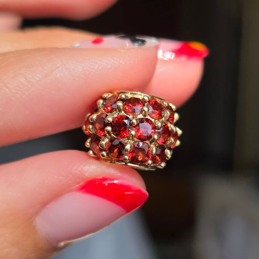 Vintage 10k Gold Garnet Spacer Bead Charm (NO CHAIN)