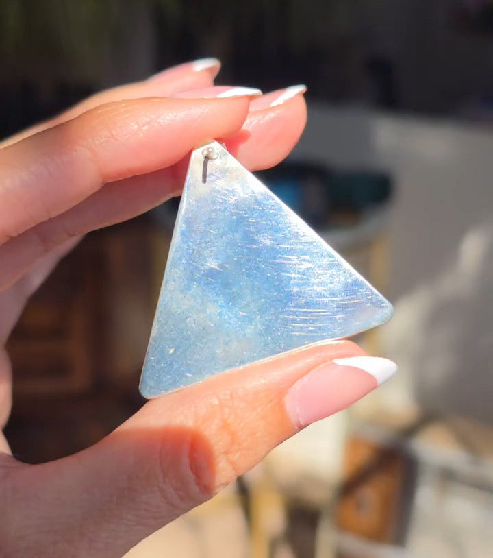 Bold Sterling Silver Large Triangle Stud Statement Earrings