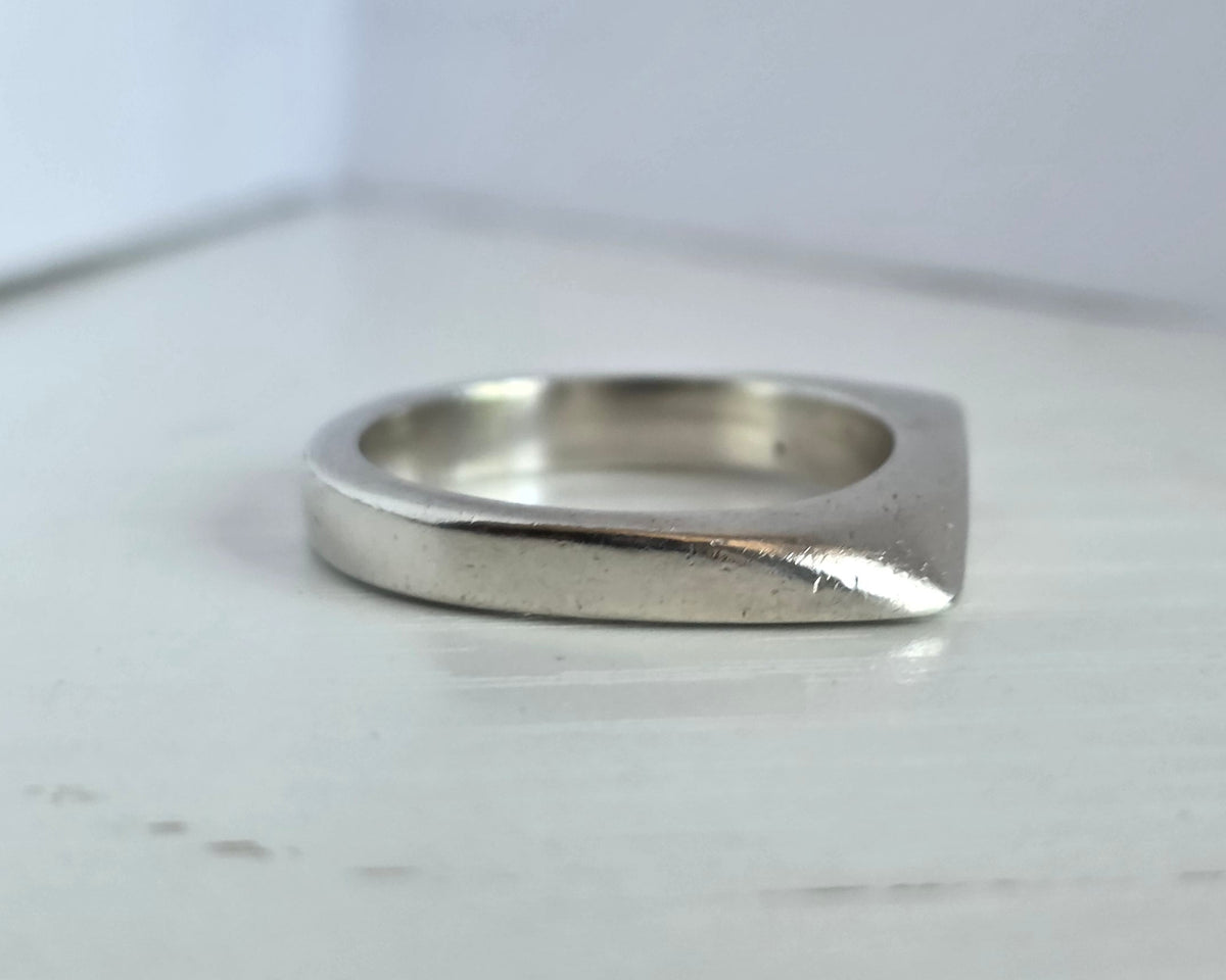 Vintage Mexican Sterling Silver Sculptural Wave Ring Size 7.25