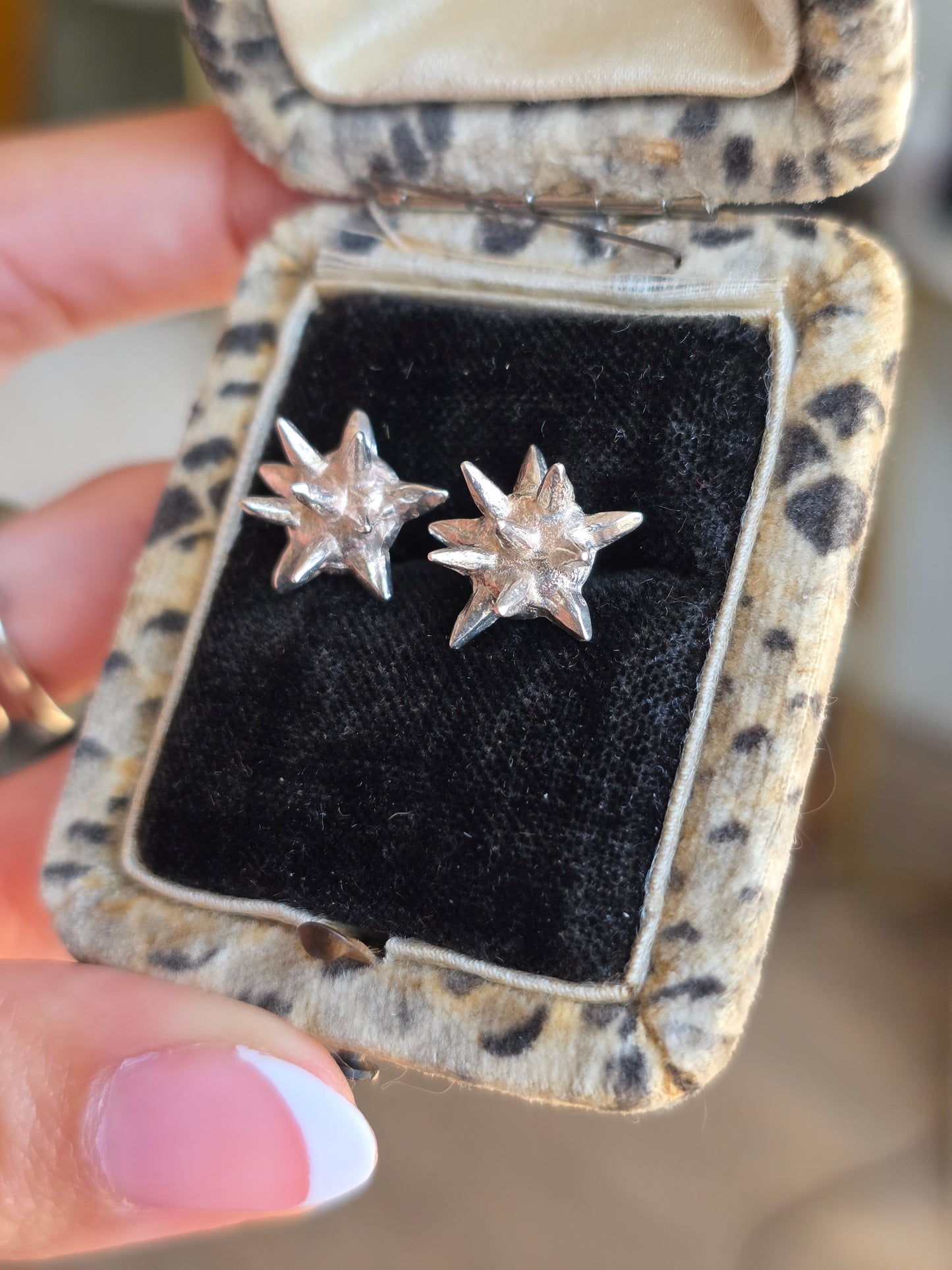 925 Sterling Silver Spikey "Bowser Shell" Stud Earrings