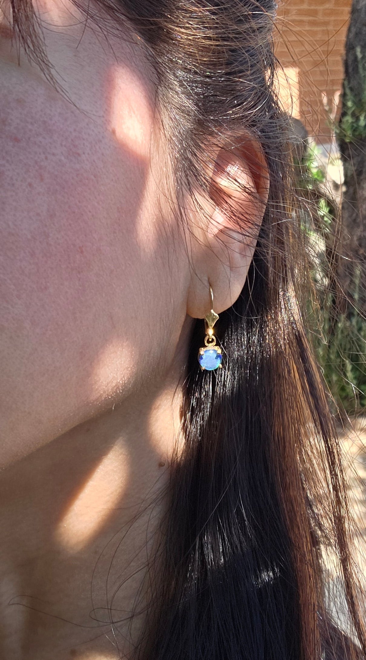 Beautiful 14k Gold Opal Dangle Earrings