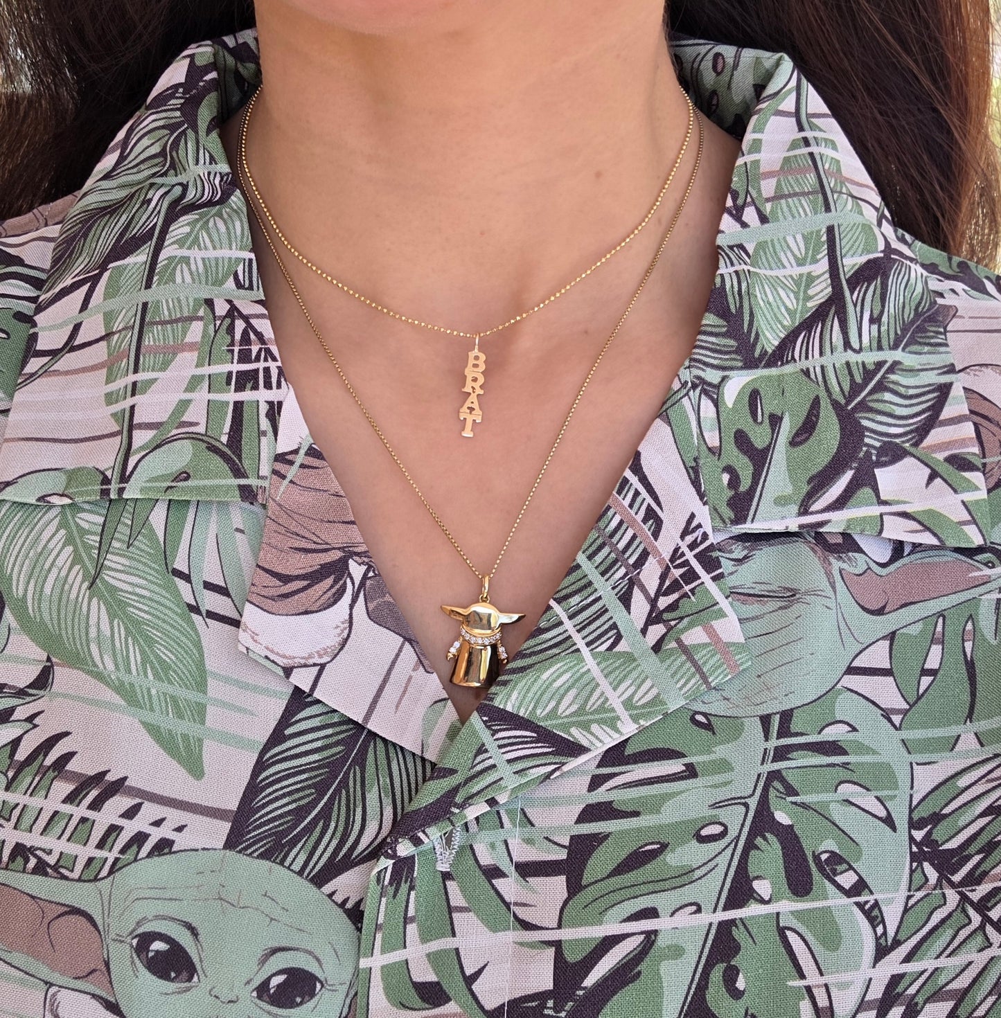 14K Gold Vertical Letters "BRAT" 1" Drop Charm (NO CHAIN)