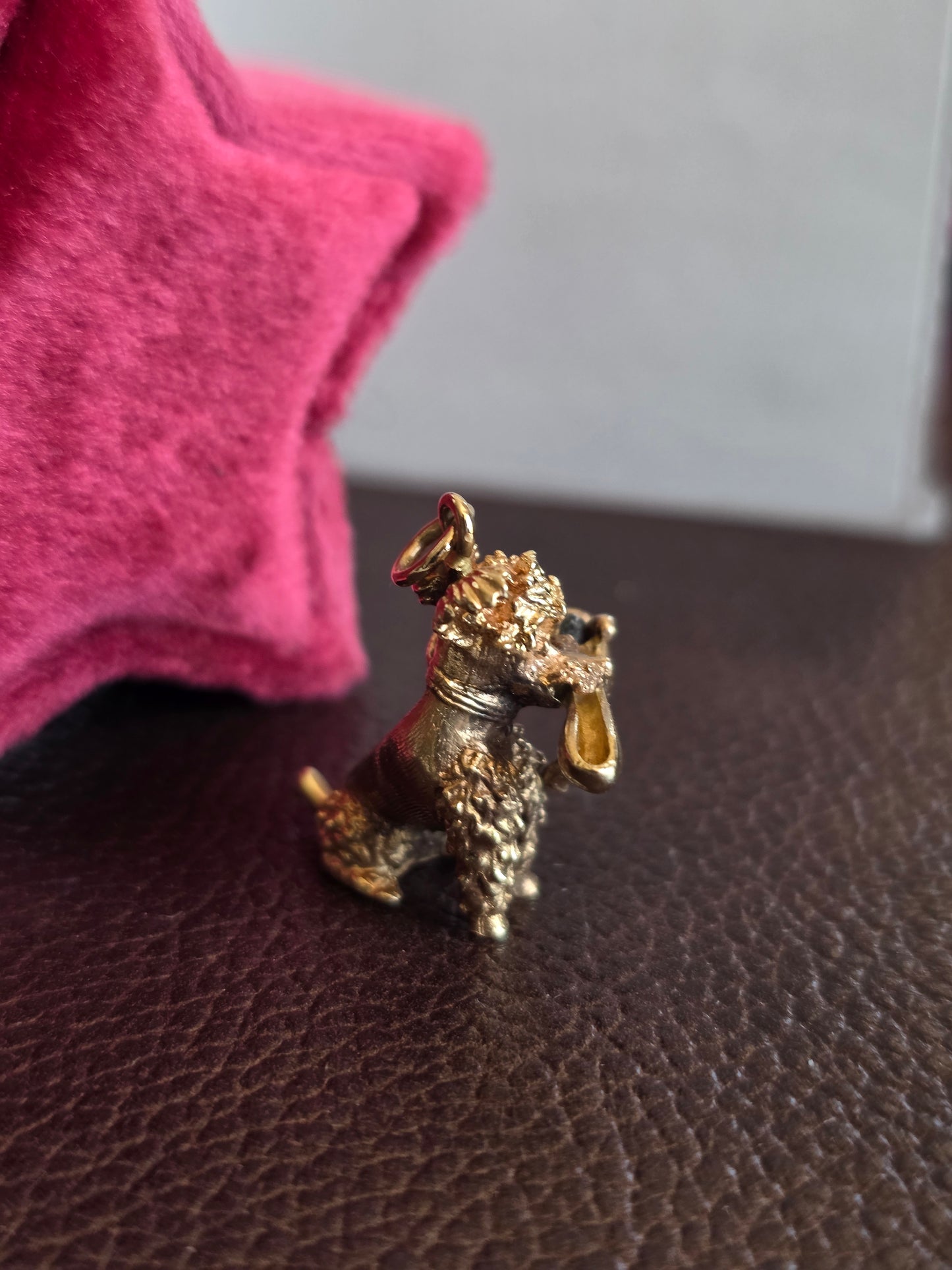Adorable Solid Made 14k Gold Poodle with Heel in Mouth Charm Heavy (NO CHAIN)