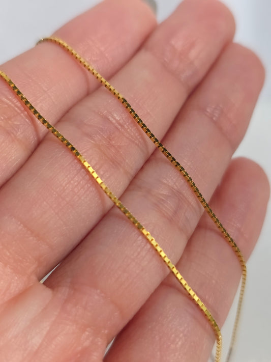 Vintage 14k Gold 0.7mm Milor Italian Box Chain 16"