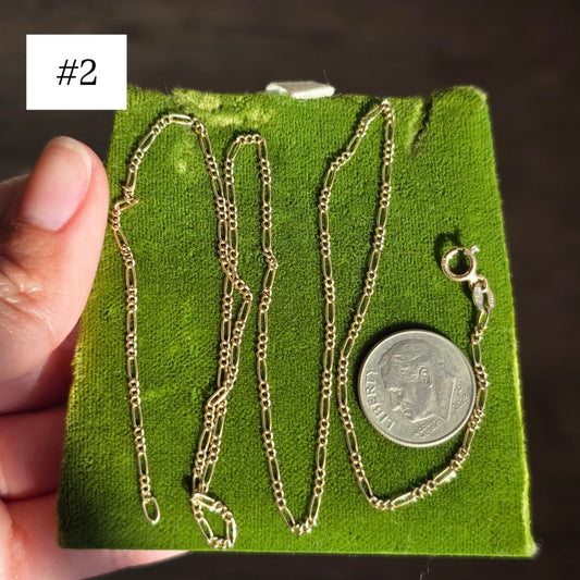 18.25" Figaro 10k Gold Every Day Wear Chain For Charms or Pendants