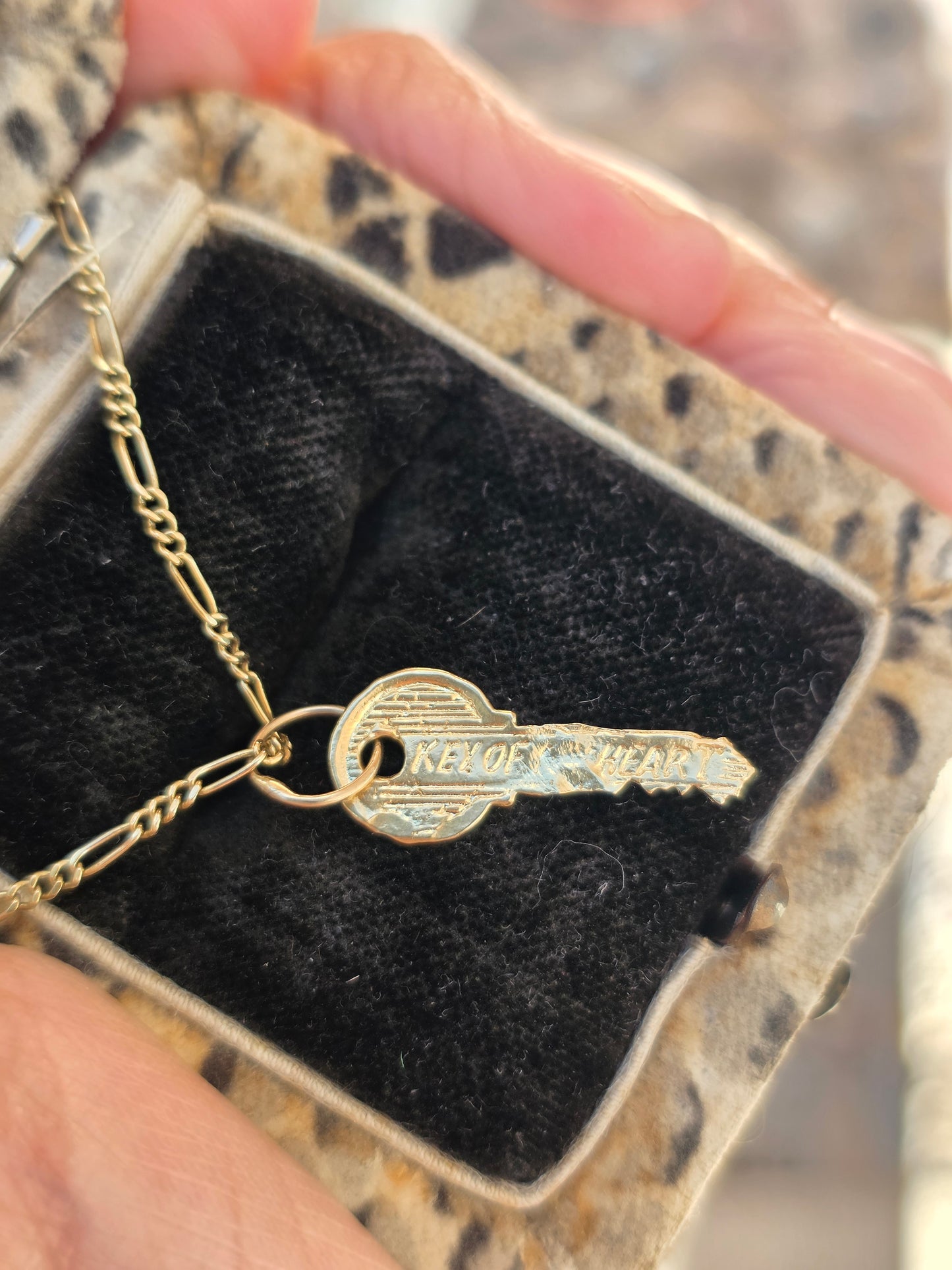 14k Gold 20mm Key Charm "KEY OF MY HEART" (NO CHAIN)