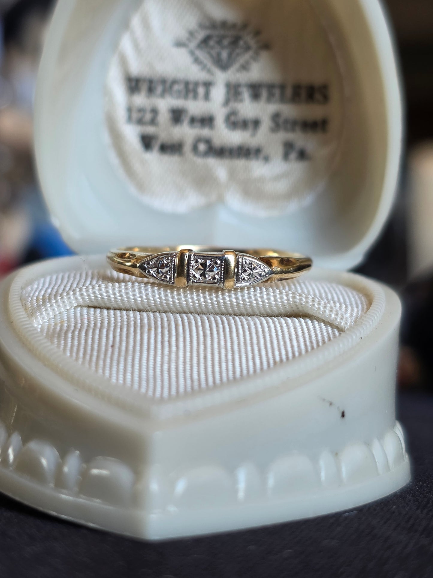 Pretty Vintage Two Toned 14k Gold Stacker Band Size 7.5