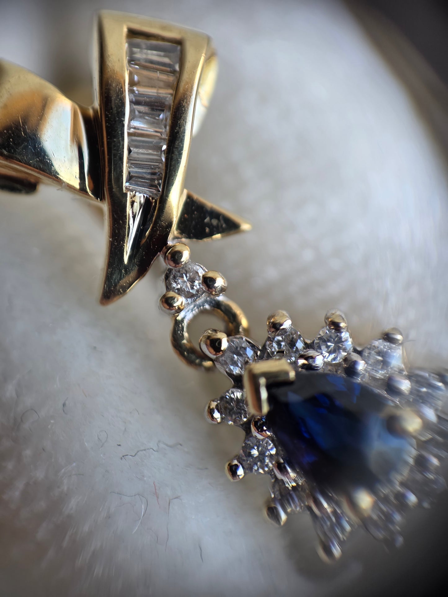 RESERVED- DO NOT BUY: Beautiful 14k Sapphire Diamond Dangle Earrings