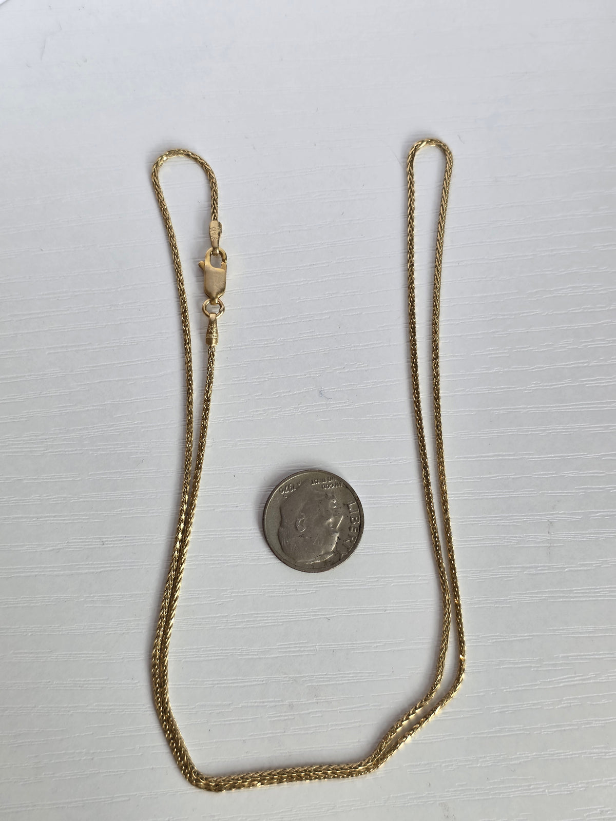 Vintage 14k Gold Italian 1.2mm Wheat Chain 20.5"