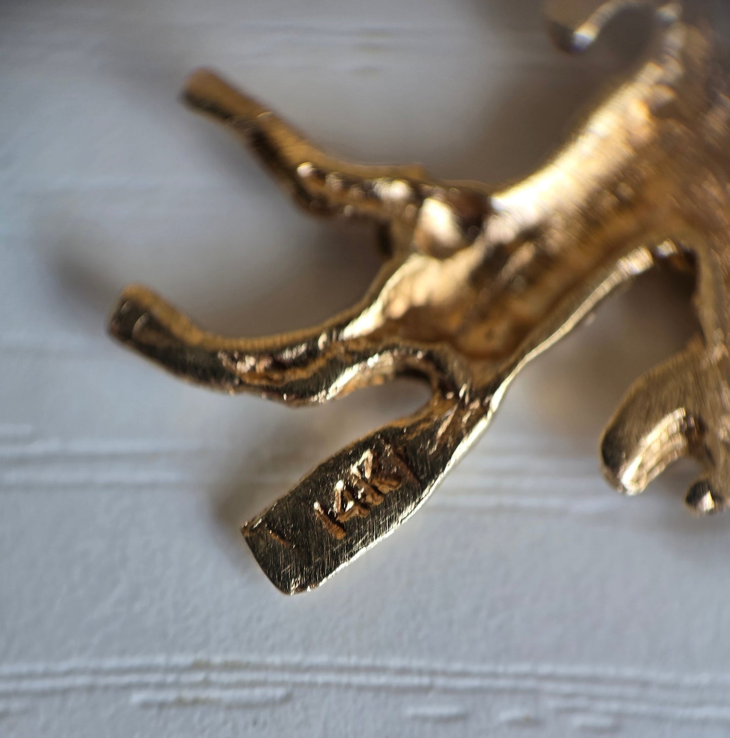 14k Gold Diamond Cut Horse 1" Pendant (NO CHAIN)