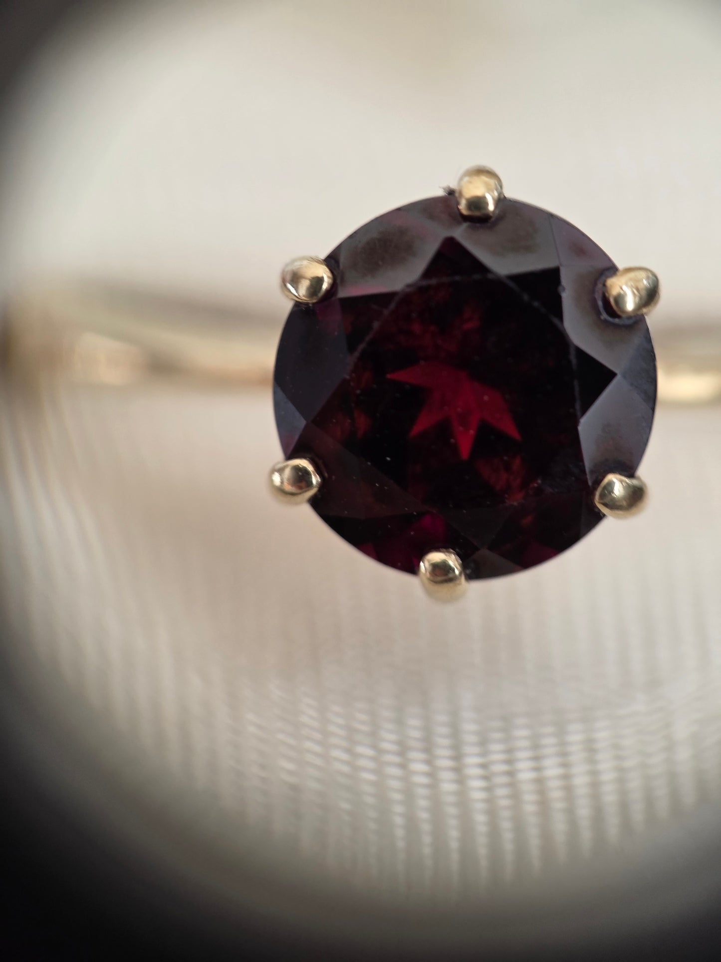 RESERVED FOR J- DO NOT BUY-  10k Gold Garnet Solitaire Ring Size 8