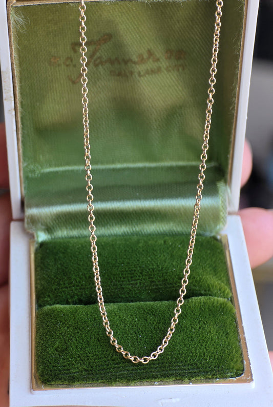 Classic 1.2mm 14k Gold Cable Link Chain Adjustable 16"/17"/18"