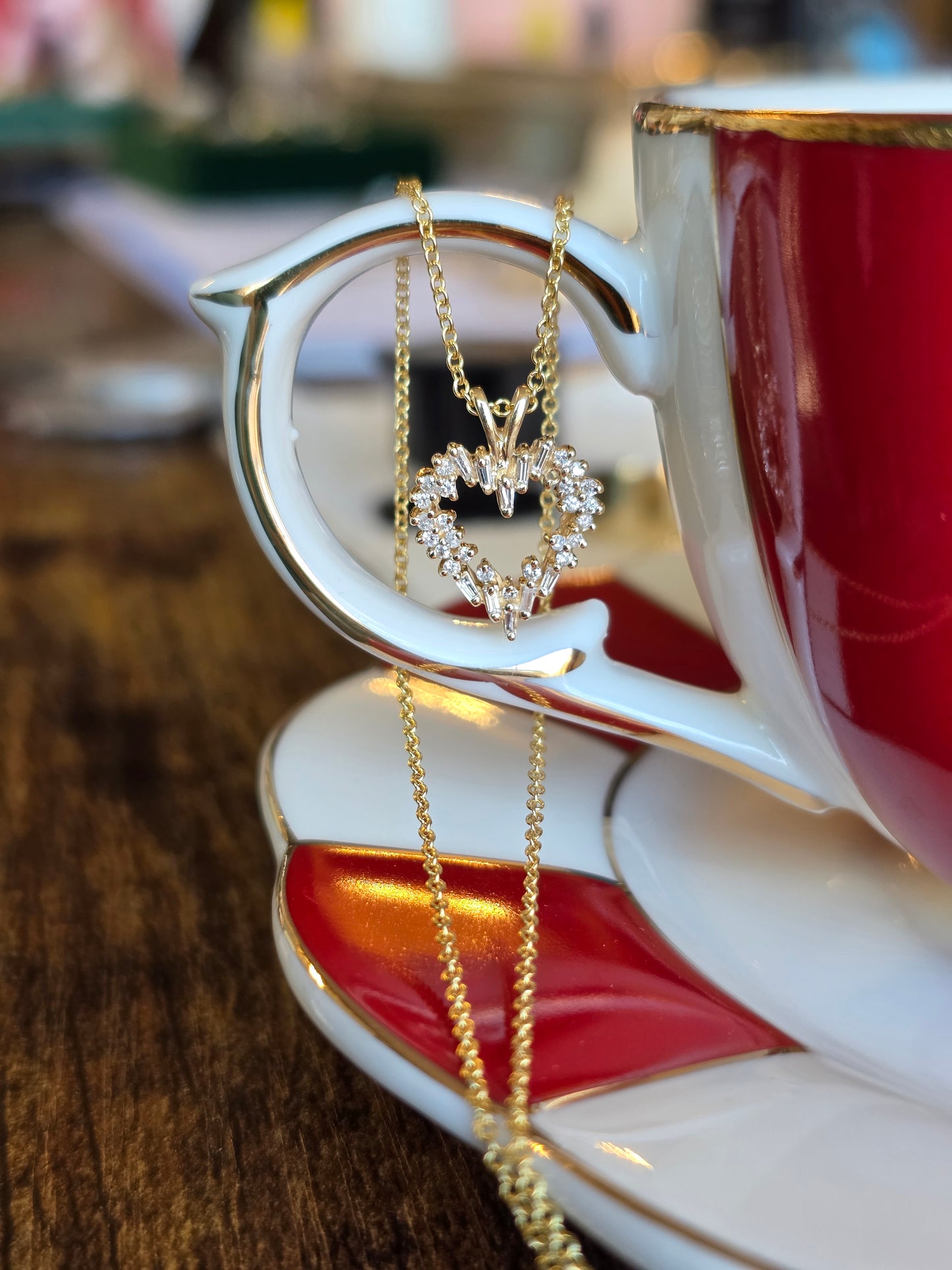 Stunning 14k Gold Natural Diamond Heart Pendant (NO CHAIN)