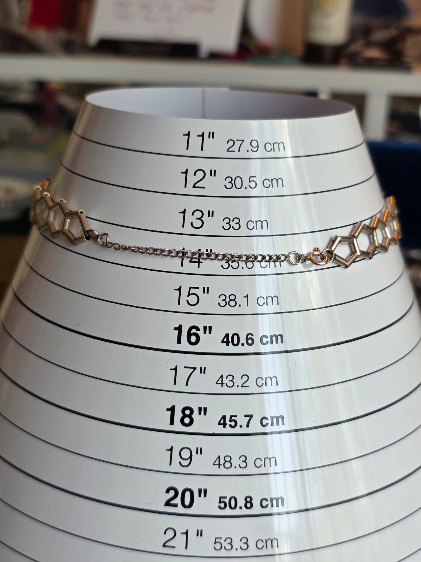 Unique Sterling Silver Honey Comb Choker Collar Necklace 14"